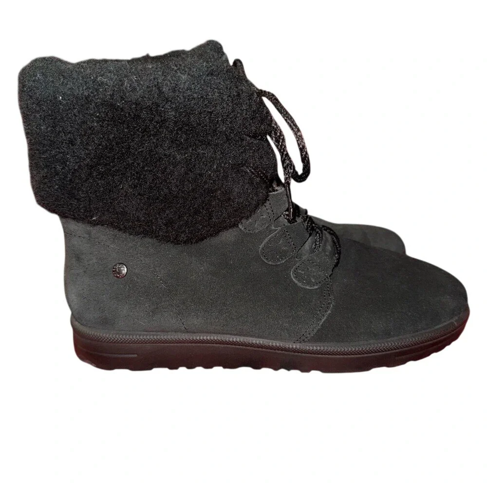 ABEO Imelda Black Suede and Shearling Ankle Boots, Women's Size‎ 10, EUC